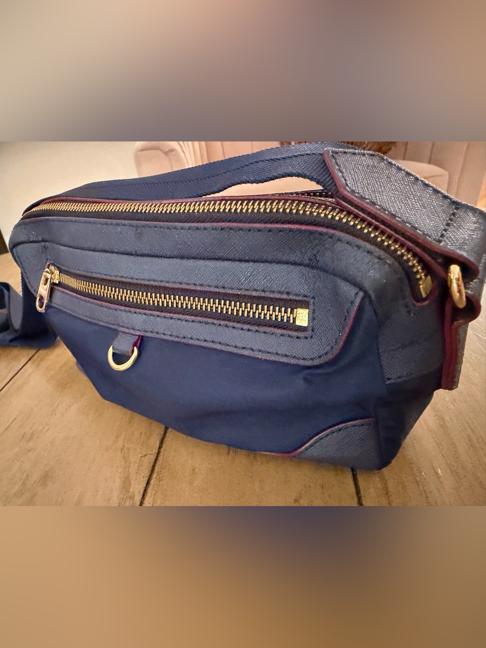 MZ Wallace Bianca Navy Crossbody Sling Bag